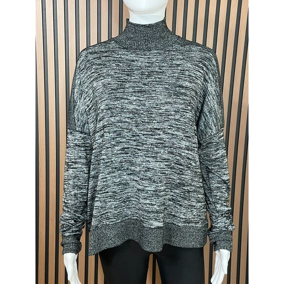 Rag & Bone Avryl Marled Women's Sweater Pullover Tunic Mock Turtleneck M Gray - Picture 1 of 9